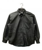 TRISECT2 JOURNAL STANDARDトライセクト2 ジャーナルスタンダード）の古着「ラムレザー ファットシャツ」｜ブラック