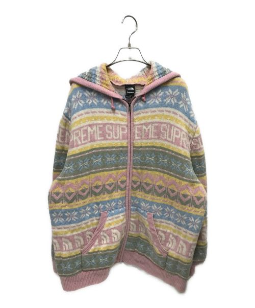 SUPREME（シュプリーム）Supreme (シュプリーム) THE NORTH FACE (ザ ノース フェイス) Zip Up Hooded Sweater ピンク サイズ:XLの古着・服飾アイテム