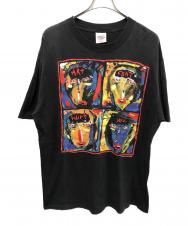 ONEITA (オニータ) アートプリントTシャツ ブラック サイズ:XL