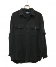 POLO RALPH LAUREN (ポロ・ラルフローレン) 90s WHIFIELD HBTコットンシャツ ブラック サイズ:Ｌ