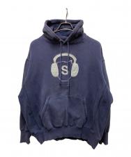 stussy (ステューシー) 90SヘッドホンSロゴパーカー ネイビー サイズ:Ｌ