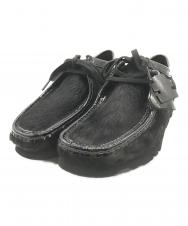 CLARKS (クラークス) atmos (アトモス) THE BLACK EYE PATCH (ブラックアイパッチ) Wallabee Black Hair ブラック サイズ:US10 (28cm) 未使用品