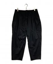 COMME des GARCONS HOMME PLUS (コムデギャルソンオムプリュス) ウールギャバワイドテーパードパンツ/Wool Gabardine Wide Tapered Pants ブラック サイズ:XS