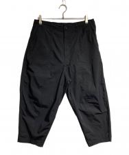 COMME des GARCONS HOMME (コムデギャルソン オム) ポリツイルクロップドパンツ/Poly twill cropped pants ブラック サイズ:M