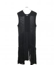 TOGA ARCHIVES (トーガアーカイブス) Fringe knit dress ブラック サイズ:Ｓ