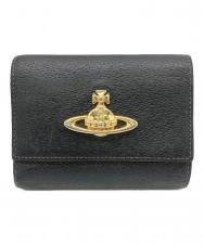 Vivienne Westwood (ヴィヴィアンウエストウッド) 三つ折りがま口コンパクトウォレット ブラック