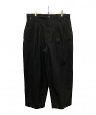 OZMNL (オズ・マニラ) Pleated Worker Pants ブラック サイズ:XL