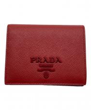 PRADA (プラダ) サフィアーノ2つ折り財布 レッド