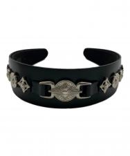 TOGA ARCHIVES (トーガアーカイブス) スLEATHER HEADBAND 2 ブラック