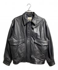 YOKE (ヨーク) LEATHER FLIGHT JACKET ブラック サイズ:2