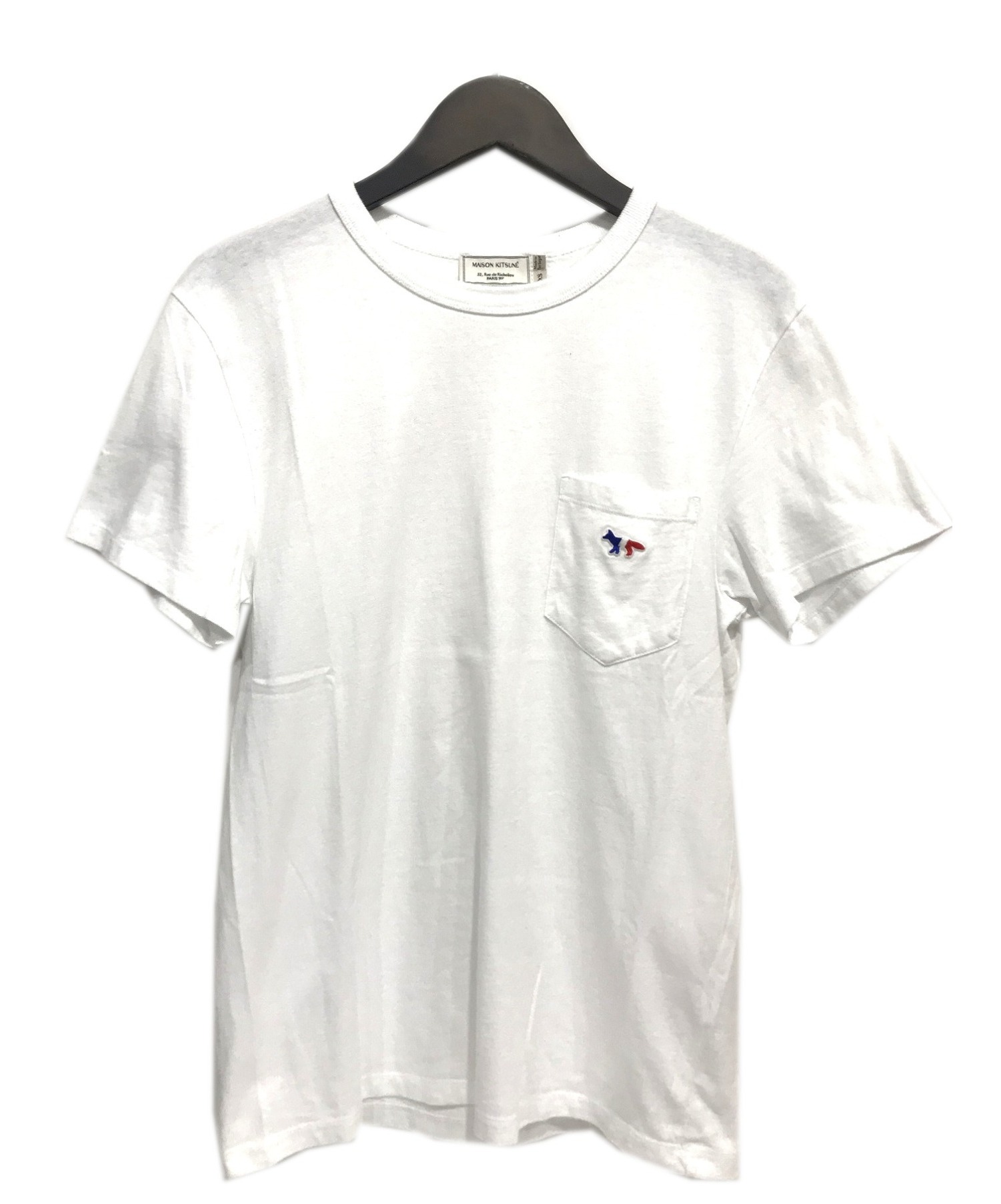 【中古・古着通販】MAISON KITSUNE (メゾンキツネ) ポケットTシャツ ホワイト サイズ:XS｜ブランド・古着通販 トレファク公式