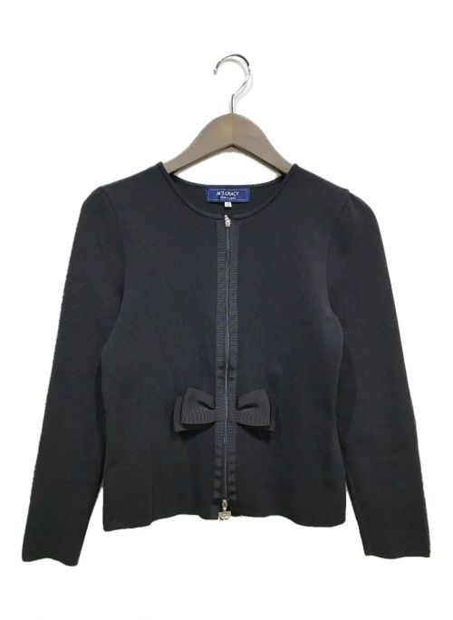M'S GRACY（エムズグレイシー）M'S GRACY (エムズグレイシー) ノーカラージャケット ブラック サイズ:38の古着・服飾アイテム