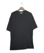 Yohji Yamamoto pour homme（）の古着「7G RIB + PRINT PATCHED ROUND NECK SHORT SLEEVES」｜ブラック