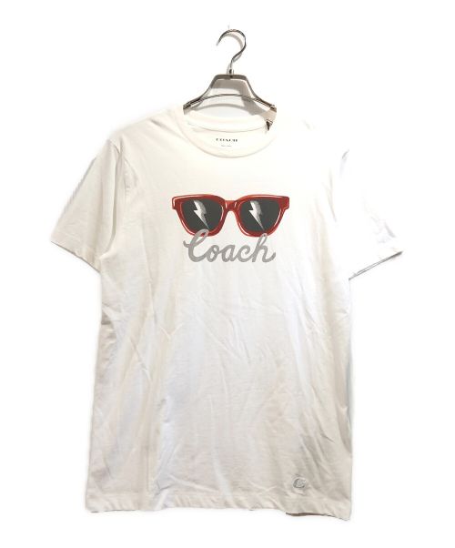 COACH（コーチ）COACH (コーチ) サングラスプリントTシャツ ホワイト サイズ:Sの古着・服飾アイテム