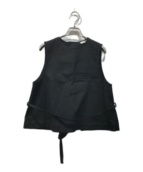 susuri（ススリ）susuri (ススリ) コットンムールベスト ブラック サイズ:1の古着・服飾アイテム