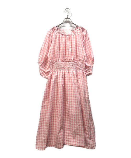 3 et demi（キャズ エ ドゥミ）3 et demi (キャズ エ ドゥミ) original gingham dress ピンク×ホワイト サイズ:表記無し(実寸サイズをご参照ください)の古着・服飾アイテム