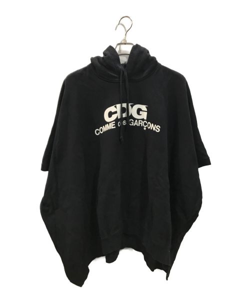 CDG（シーディージー）CDG (シーディージー) ロゴ ポンチョフーディー ブラック サイズ:Lの古着・服飾アイテム