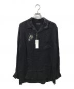 s'yte by yohji yamamotoサイト バイ ヨウジヤマモト）の古着「般若刺繍オープンカラーシャツ」｜ブラック
