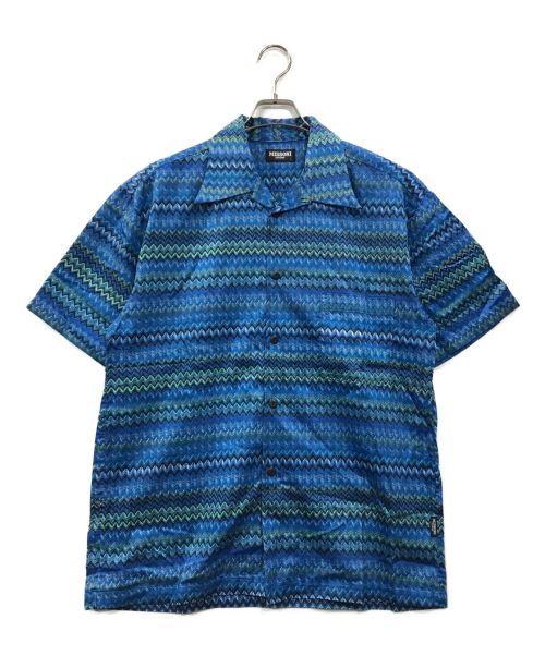 missoni（ミッソーニ）MISSONI (ミッソーニ) 総柄シャツ ブルー サイズ:Lの古着・服飾アイテム