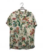 tommy jeansトミージーンズ）の古着「花柄オープンカラーシャツ」｜ベージュ
