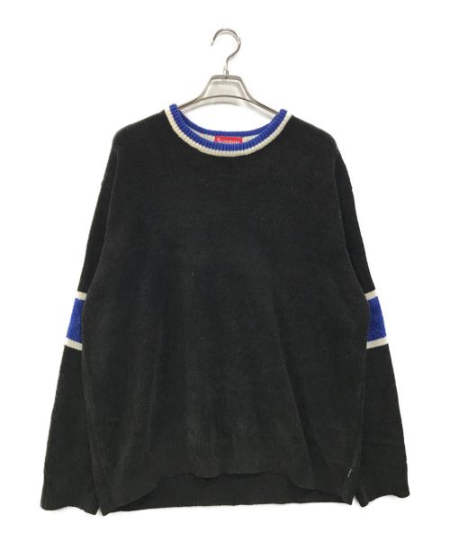 SUPREME（シュプリーム）Supreme (シュプリーム) 22AW Stripe Chenille Sweater ブラック×ブルー サイズ:XLの古着・服飾アイテム