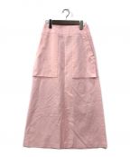 ATONエイトン）の古着「22S SILK Linen SHANTUNGＡラインスカート」｜ピンク