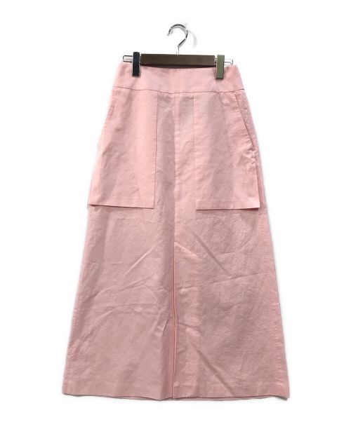 ATON（エイトン）ATON (エイトン) 22S SILK Linen SHANTUNGＡラインスカート ピンク サイズ:1の古着・服飾アイテム