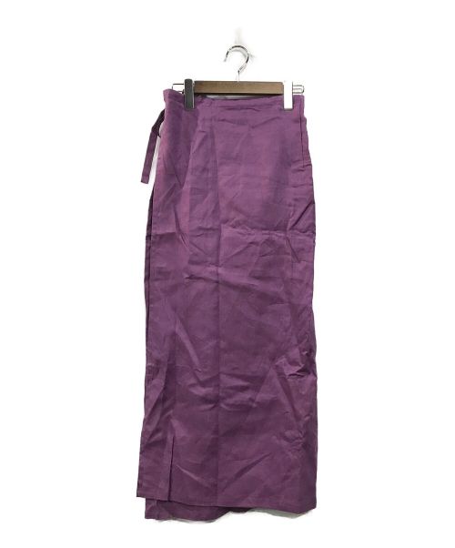 SOU・SOU（ソウソウ）SOU・SOU (ソウソウ) リネン巻きスカート パープル サイズ:Mの古着・服飾アイテム