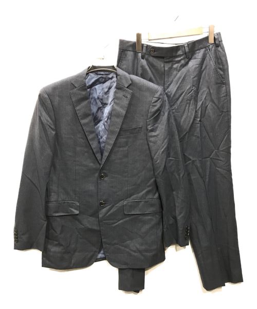 NEWYORKER（ニューヨーカー）NEWYORKER (ニューヨーカー) ウールストライプセットアップスーツ ネイビー サイズ:A5の古着・服飾アイテム
