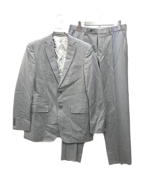 NEWYORKER（ニューヨーカー）NEWYORKER (ニューヨーカー) ウールストライプセットアップスーツ グレー サイズ:A5の古着・服飾アイテム