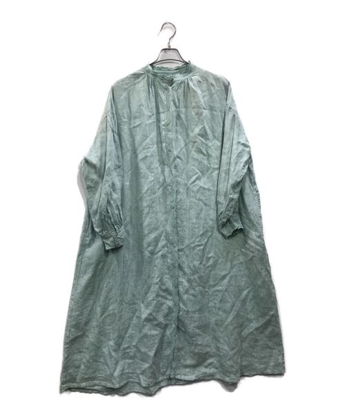 Samansa Mos2（サマンサモスモス）Samansa Mos2 (サマンサモスモス) 35TH スローリネンスカーフ刺繍ワンピース グリーン サイズ:Fの古着・服飾アイテム