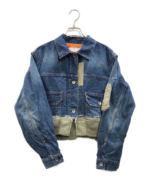 sacai（サカイ）sacai (サカイ) 23SSパネル クロップド デニムジャケット ブルー サイズ:1の古着・服飾アイテム