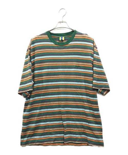 bedlam（ベトラム）bedlam (ベトラム) ボーダーTシャツ グリーン×ブルー サイズ:XLの古着・服飾アイテム