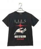 UNDERCOVERアンダーカバー）の古着「LIES RECORDS TEE プリントTシャツ」｜ブラック