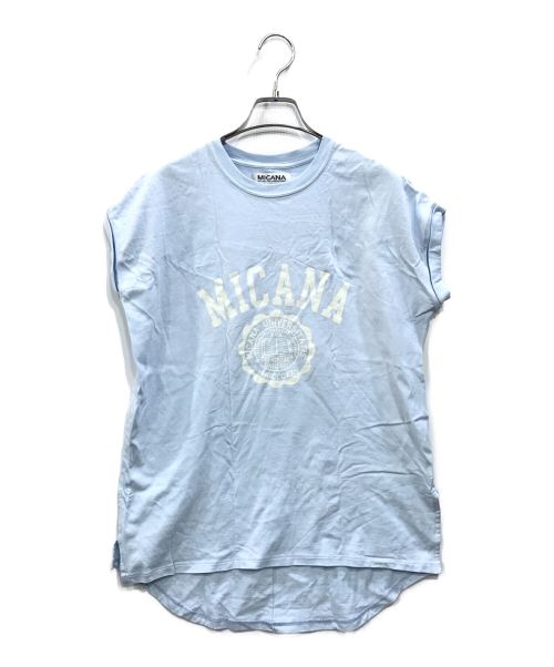 MICANA（マイカーナ）MICANA (マイカーナ) カレッジロゴTシャツ ブルー サイズ:Freeの古着・服飾アイテム