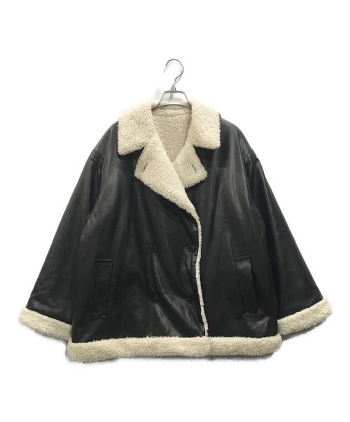 HARE（ハレ）HARE (ハレ) リバーシブルフェイクレザーボアジャケット ブラック サイズ:Fの古着・服飾アイテム