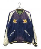 TAILOR TOYOテーラー東洋）の古着「Early 1950s Style Acetate Souvenir Jacket “EAGLE” × “TIGER” (AGING MODEL)」｜グリーン×パープル