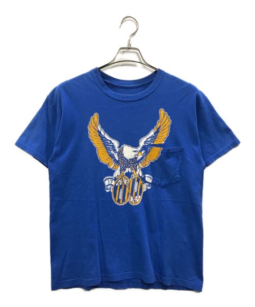 TENDERLOIN（テンダーロイン）TENDERLOIN (テンダーロイン) プリントTシャツ ブルー サイズ:Mの古着・服飾アイテム
