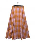 UNITED ARROWS TOKYOユナイテッドアローズトウキョウ）の古着「FABRICA フレアスカート」｜オレンジ×パープル