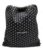 Saint Laurent Parisサンローランパリ）の古着「16SSパームツリー柄ナップサック 巾着バッグ」｜ブラック