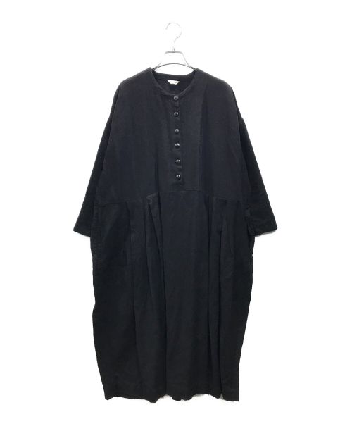 jujudhau（ズーズーダウ）jujudhau (ズーズーダウ) リネンシャツワンピース ブラック サイズ:Freeの古着・服飾アイテム