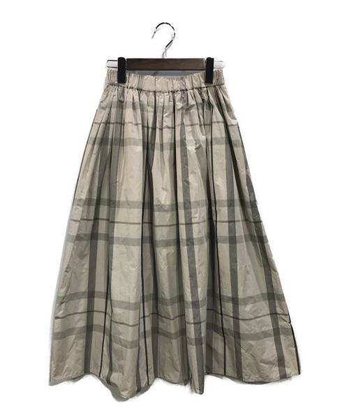 UNITED ARROWS（ユナイテッドアローズ）UNITED ARROWS (ユナイテッドアローズ) チェックタフタギャザースカート グレー サイズ:36の古着・服飾アイテム