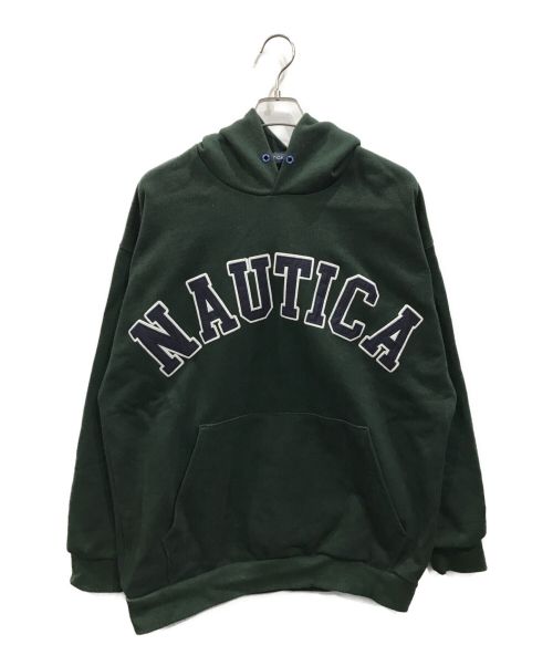 NAUTICA（ノーティカ）NAUTICA (ノーティカ) FREAK'S STORE (フリークスストア) ARCH LOGO SWeAT HOODIE プルオーバーパーカー グリーン サイズ:Lの古着・服飾アイテム