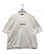 COMME des GARCONS HOMMEコムデギャルソン オム）の古着「綿度詰天竺 製品プリント Tシャツ」｜ホワイト