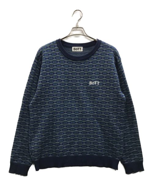 BoTT（ボット）BoTT (ボット) WISM (ウィズム) 21AW別注EX Century Sweater ネイビー×ブルー サイズ:Lの古着・服飾アイテム