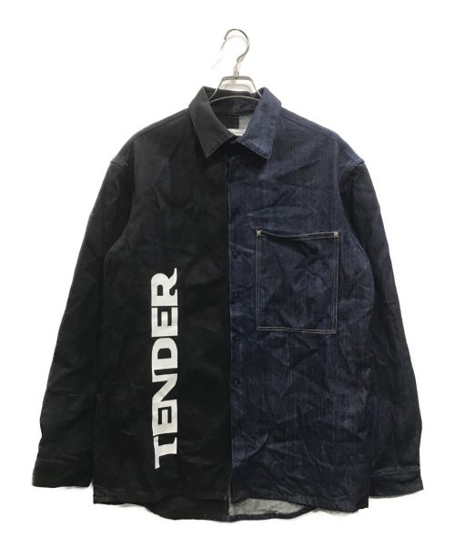 TENDER PERSON（テンダ―パーソン）TENDER PERSON (テンダーパーソン) 切替ロゴデニムジャケット ブラック サイズ:00の古着・服飾アイテム