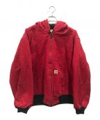 CarHarttカーハート）の古着「duck quilted flannel-lined active jacket」｜レッド