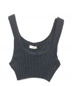 HYKEハイク）の古着「WIDE RIBBED SWEATER BUSTIER TOP」｜ブラック
