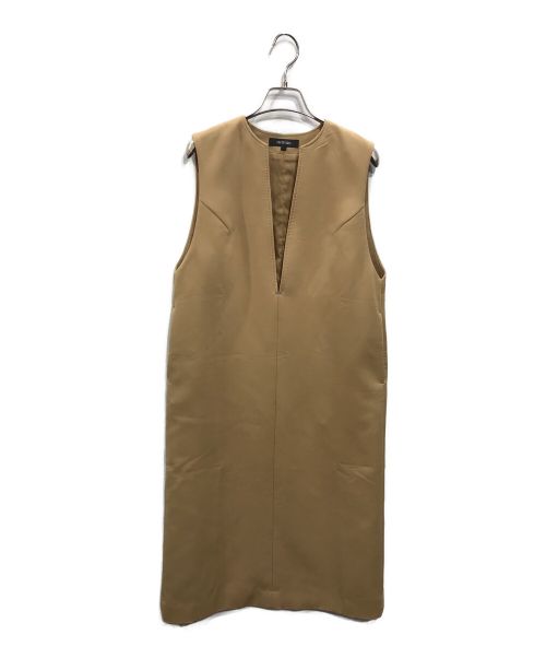 UNTITLED（アンタイトル）UNTITLED (アンタイトル) スラッシュネック ジャンパースカート 洗える ベージュ サイズ:XSの古着・服飾アイテム