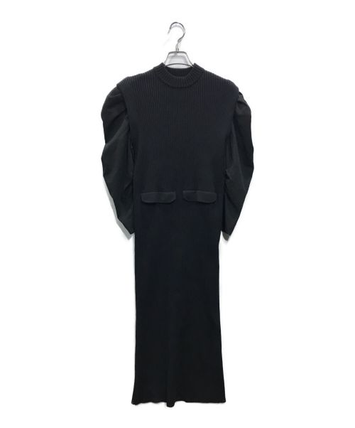 Ameri（アメリ）AMERI (アメリ) JACKET LIKE TIGHT KNIT DRESS ブラック サイズ:Ｓの古着・服飾アイテム